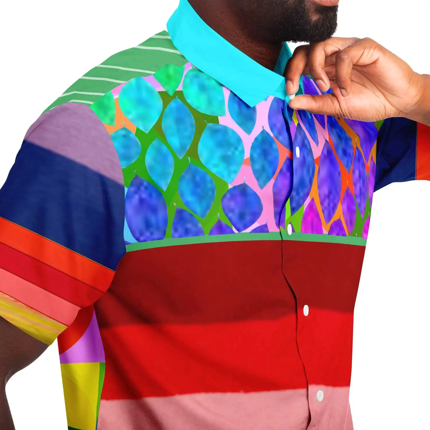 Rainbow-Tastic Short Sleeve Button Down Shirt