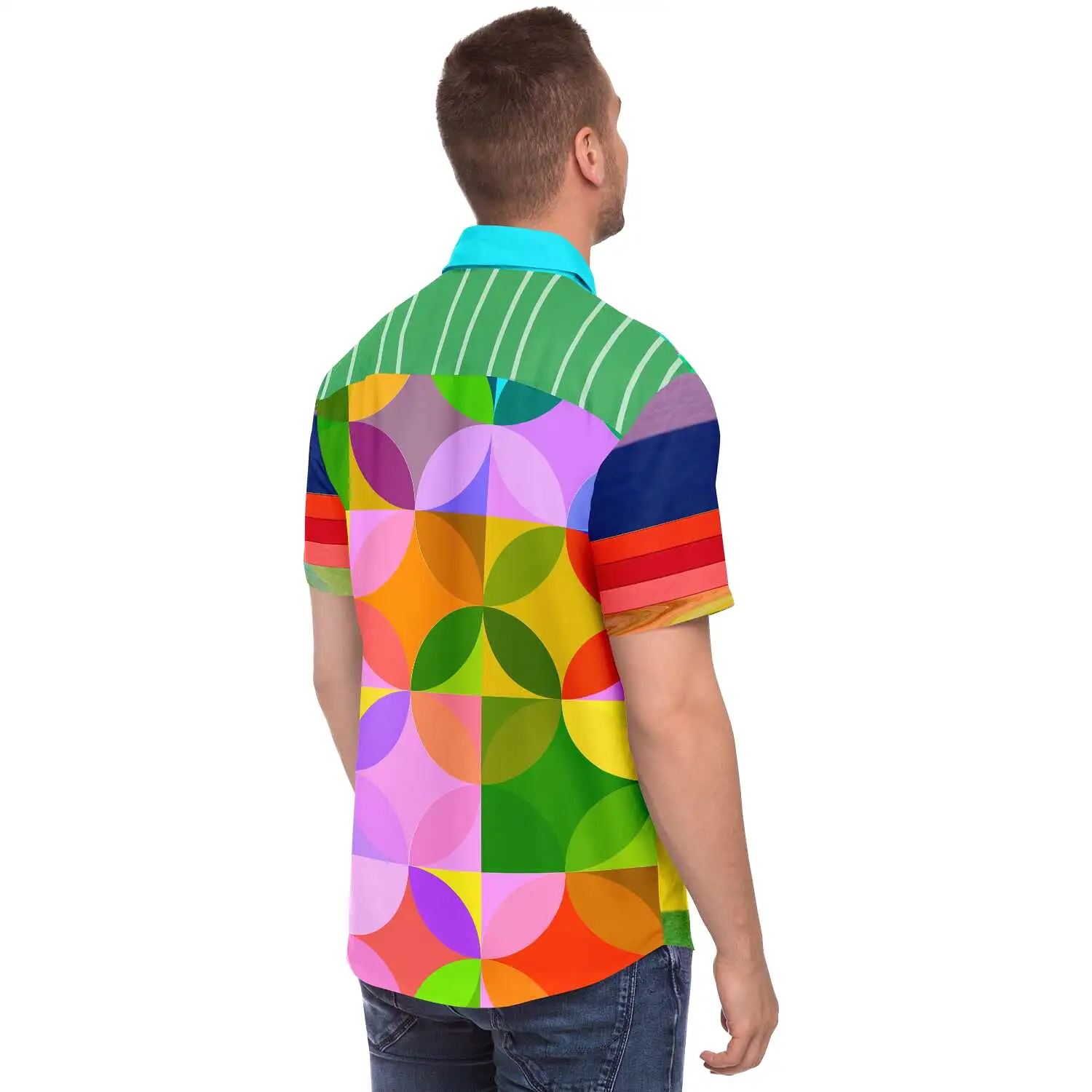 Rainbow-Tastic Short Sleeve Button Down Shirt