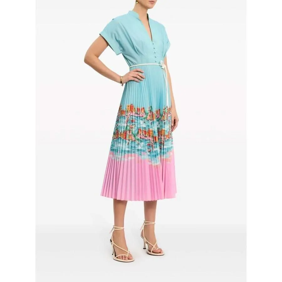 Rebecca Vallance Gia Pleated Midi Dress Cinque Terre Midi Dress