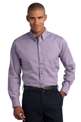 Red House - Mini-Check Non-Iron Button-Down Shirt RH66 Bermuda Purple