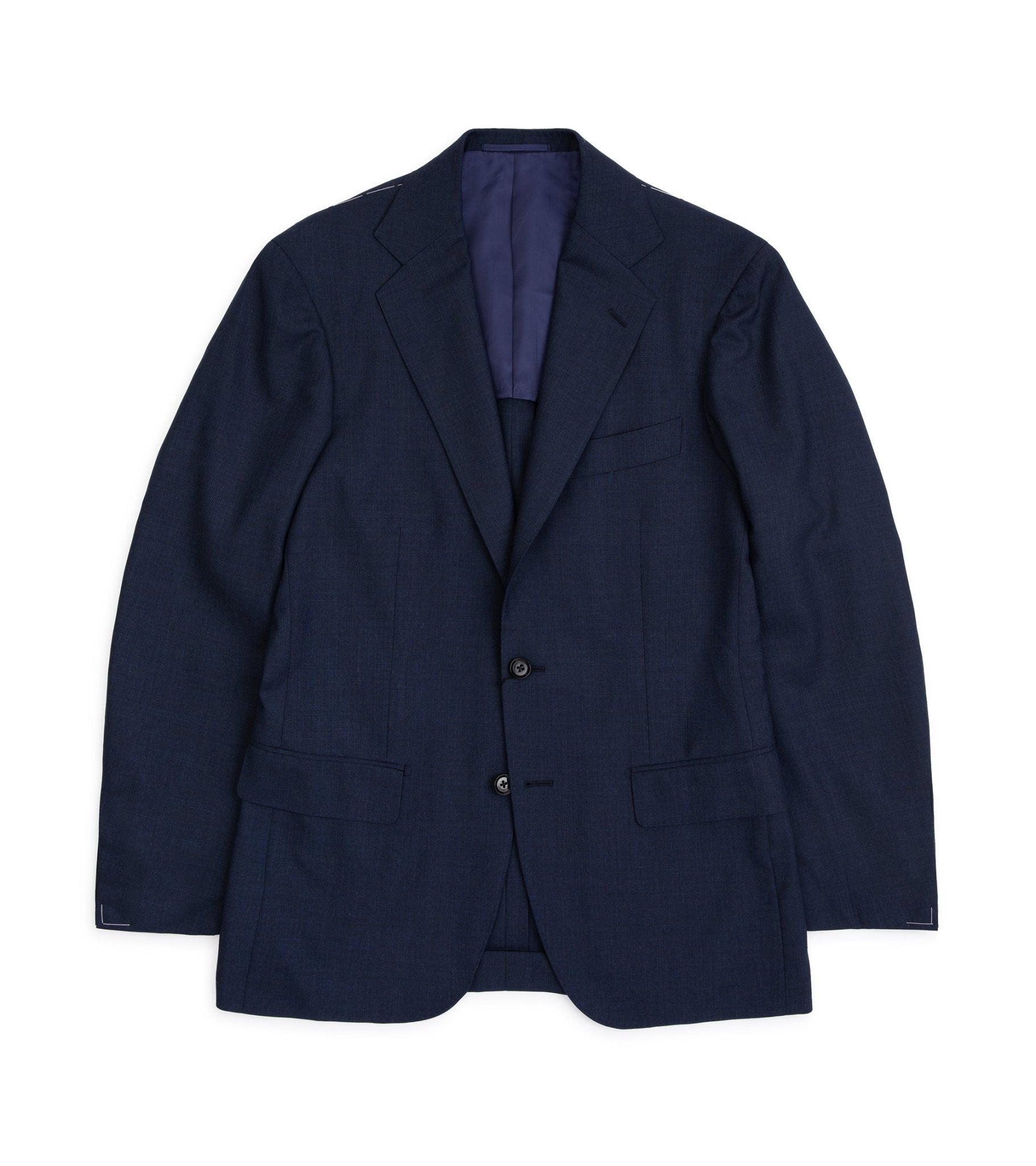 Ring Jacket Calm Twist Wool Suit: Slate Blue