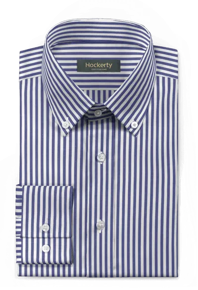 Royal blue bengal stripes 100% cotton button down Shirt