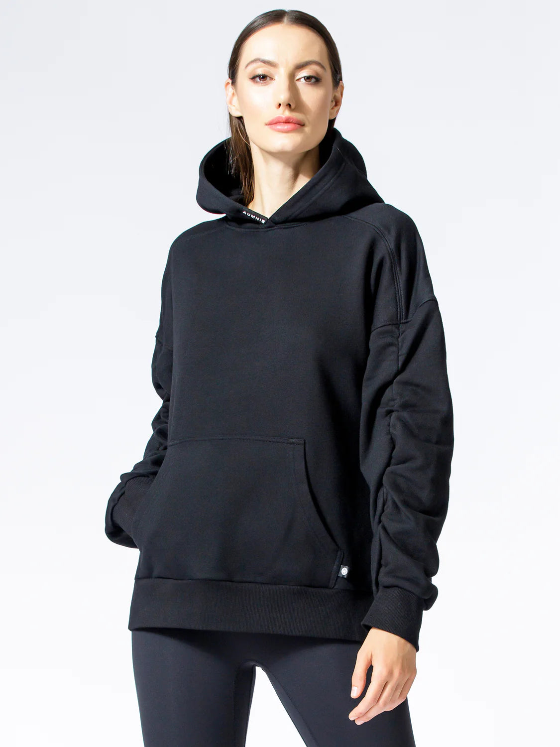 Ruched Fleece Hoodie