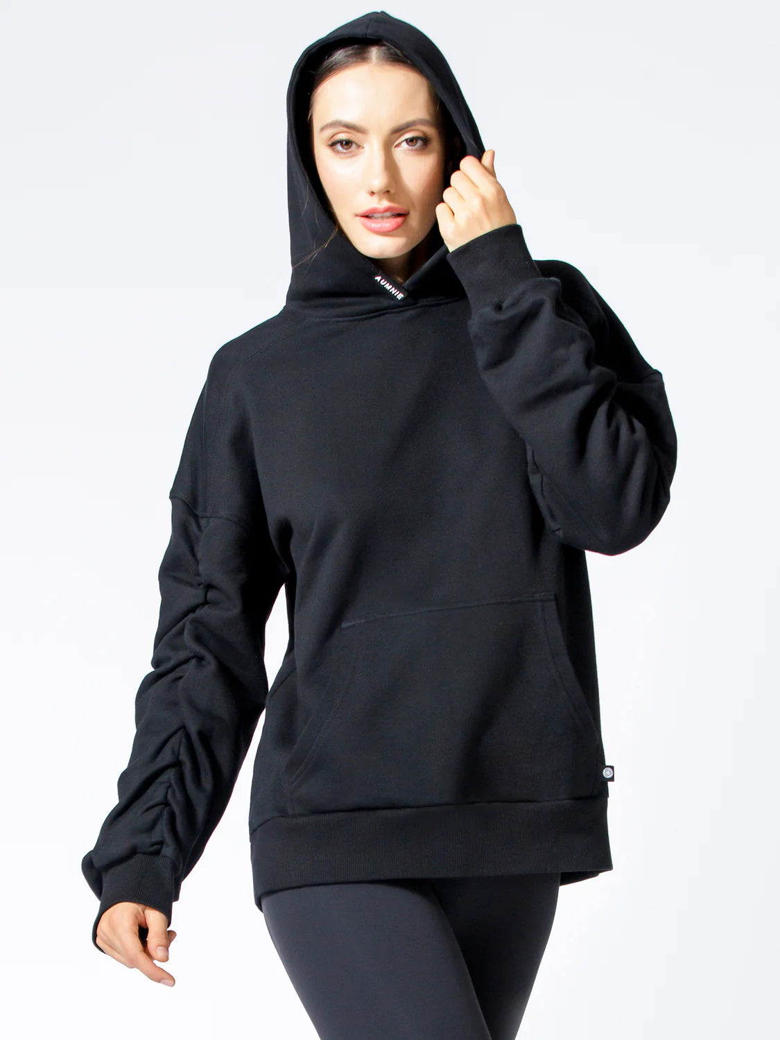 Ruched Fleece Hoodie