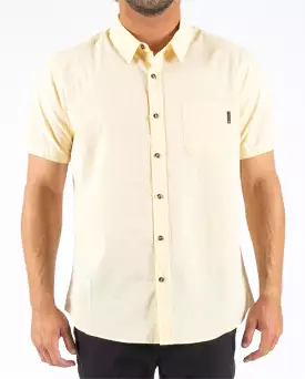 Rusty USA Base Mens Short Sleeve Shirt BONE