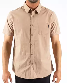 Rusty USA Base Mens Short Sleeve Shirt KHAKI