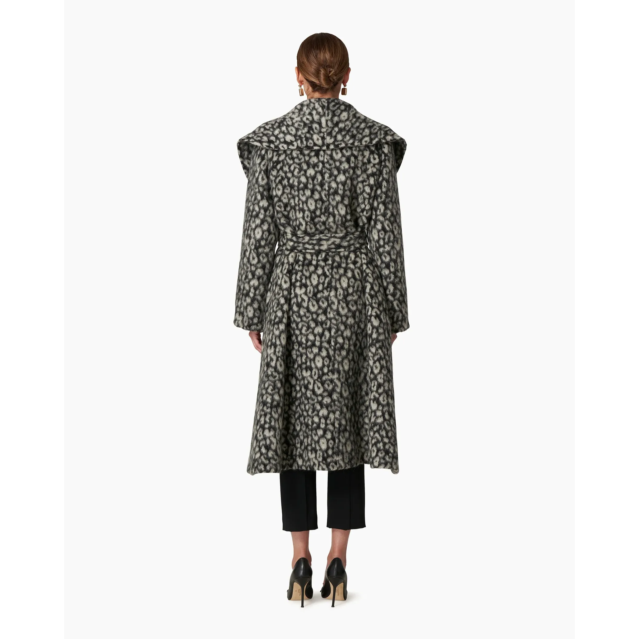 Shawl Collar Coat | Black Multi