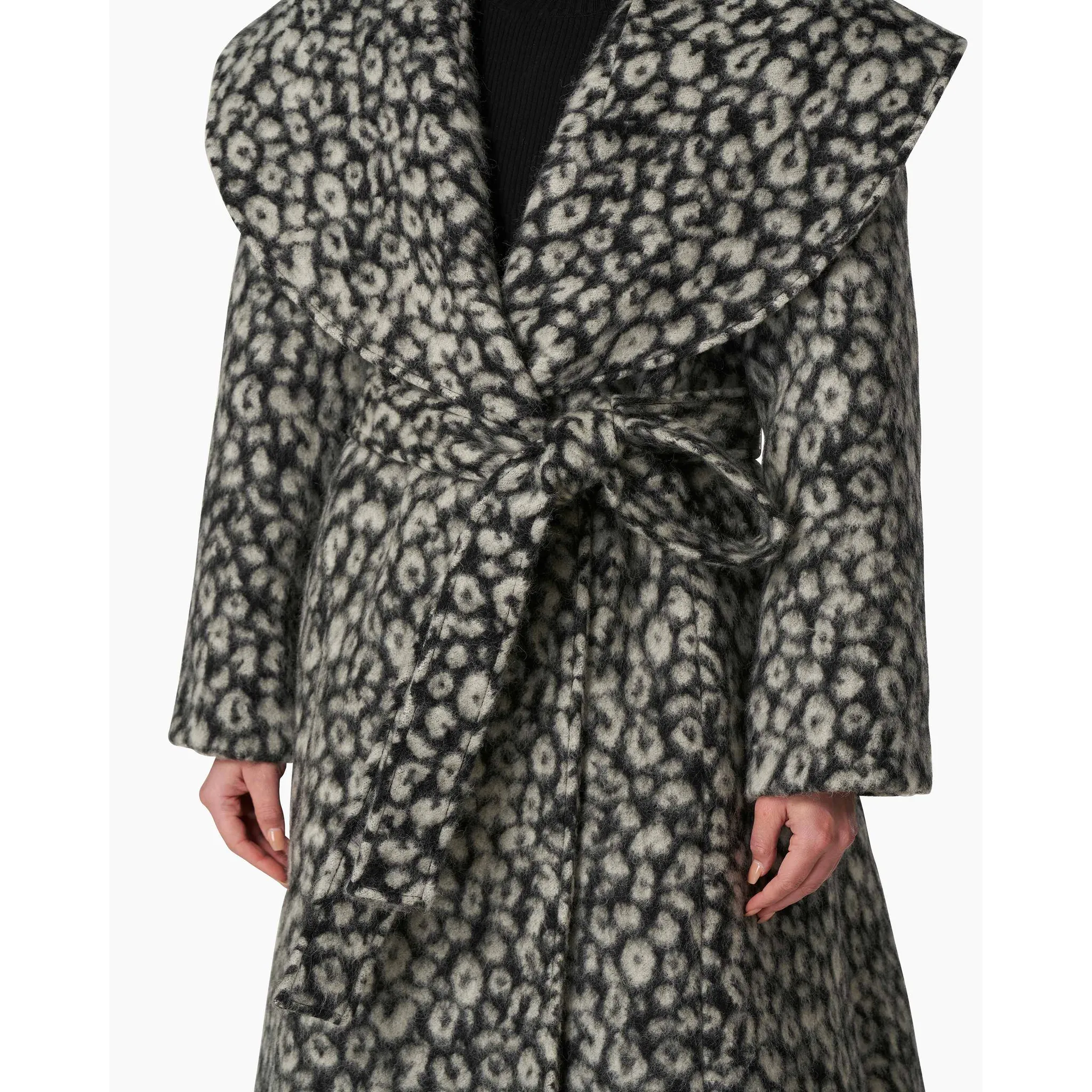 Shawl Collar Coat | Black Multi