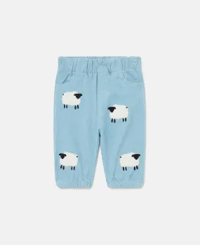 Sheep Pattern Denim Pants