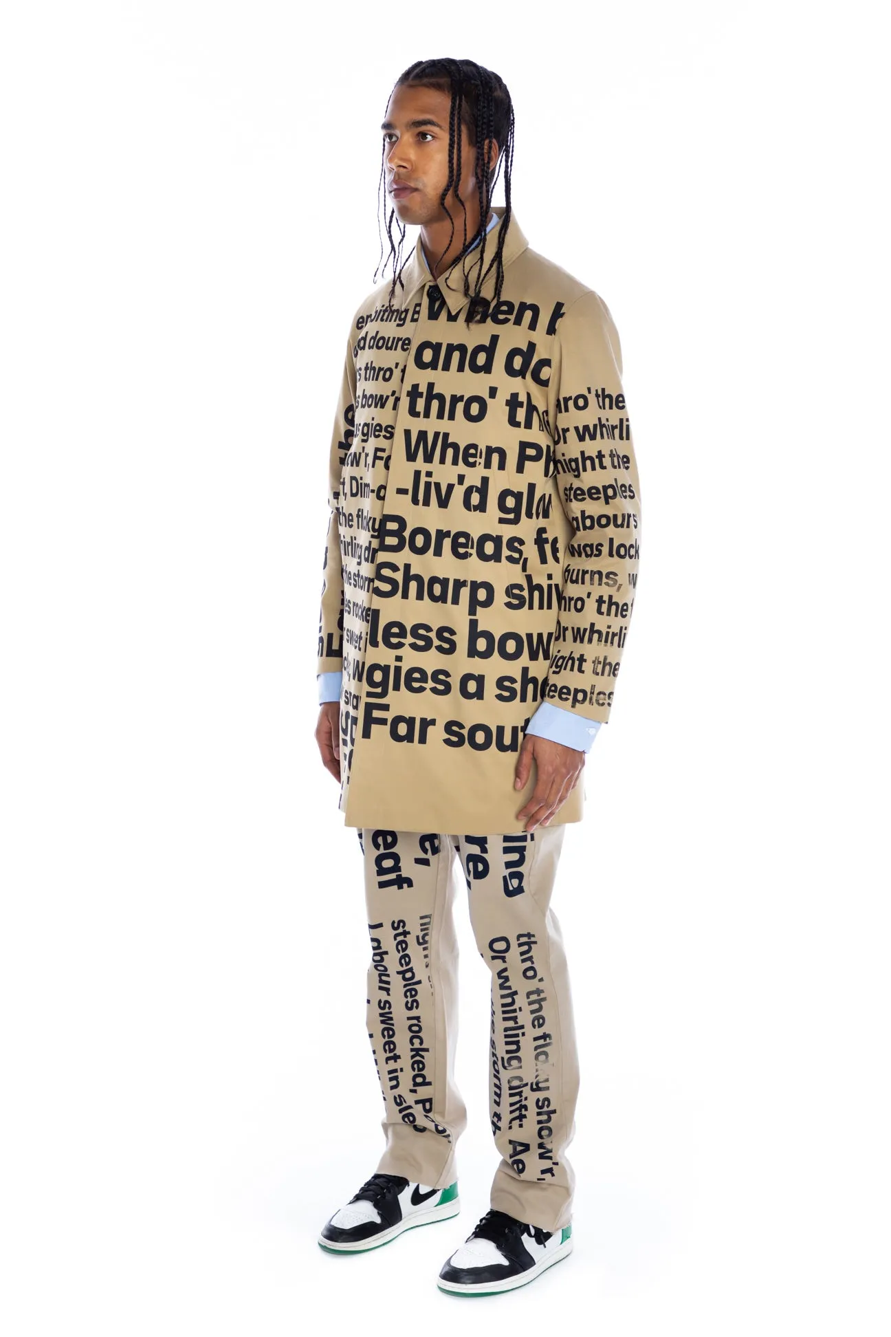 SILK SCREENED 'ROBERT BURNS' MEN'S MAC COAT