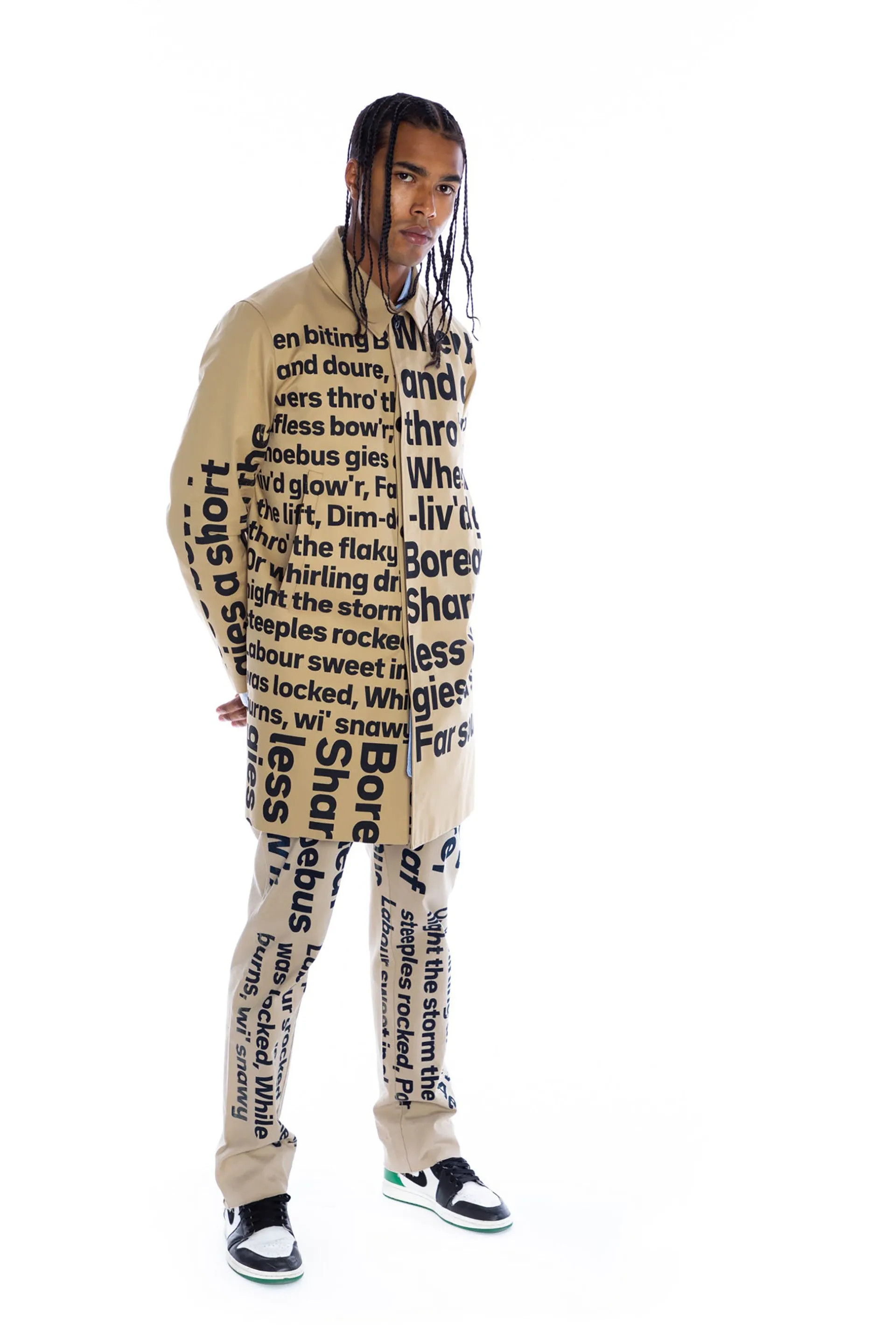 SILK SCREENED 'ROBERT BURNS' MEN'S MAC COAT