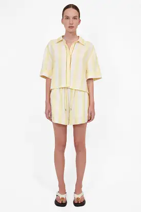 Simkhai - Keston Button Down Shirt - Lemon Stripe