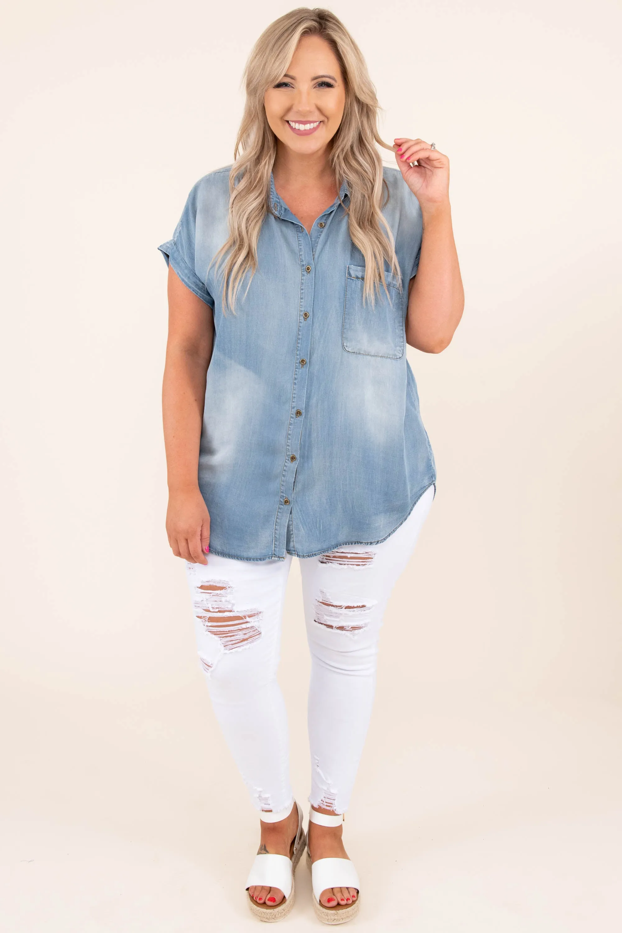 Social Wilds Top, Denim