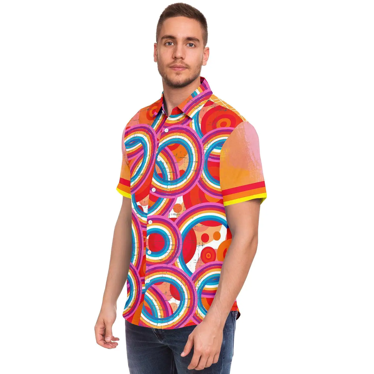 Solar Flare Short Sleeve Button Down Shirt