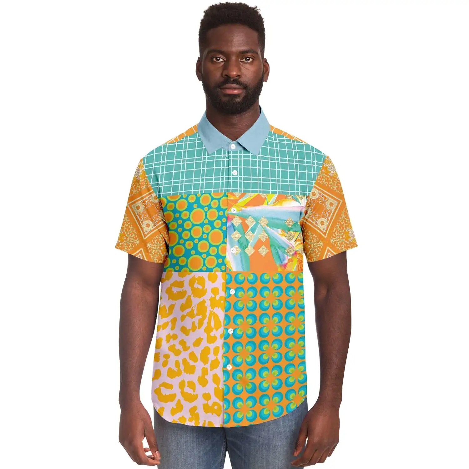 South Beach Short Sleeve Button Down Shirt