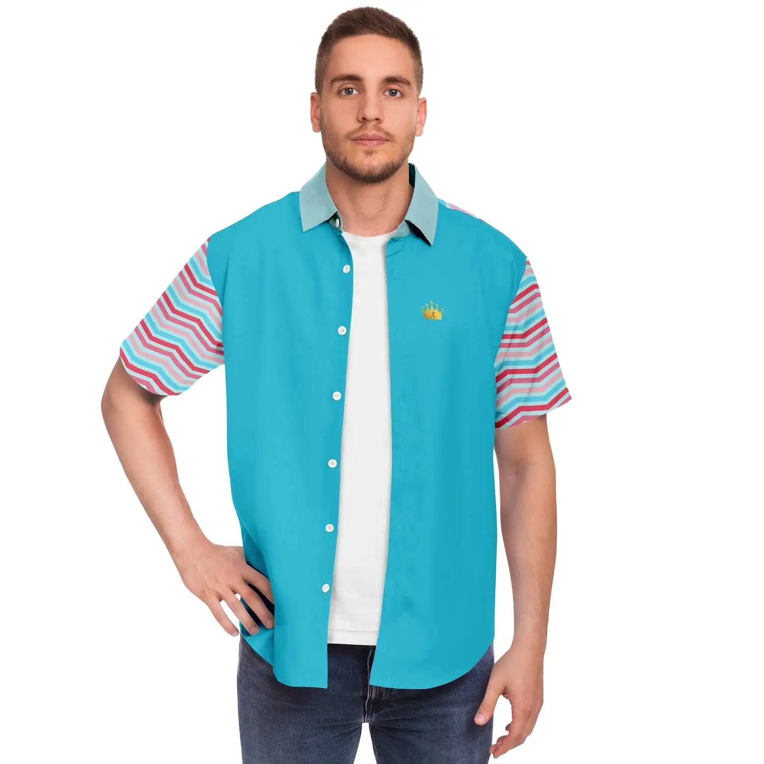 South Beach Short Sleeve Button Down Shirt