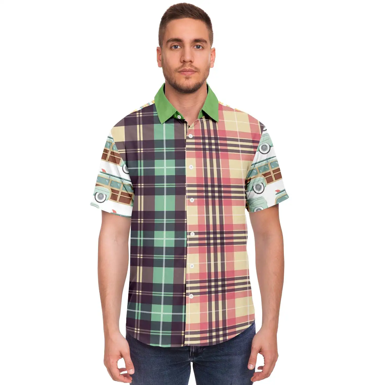 Summer Juxtapose Short Sleeve Button Down Shirt