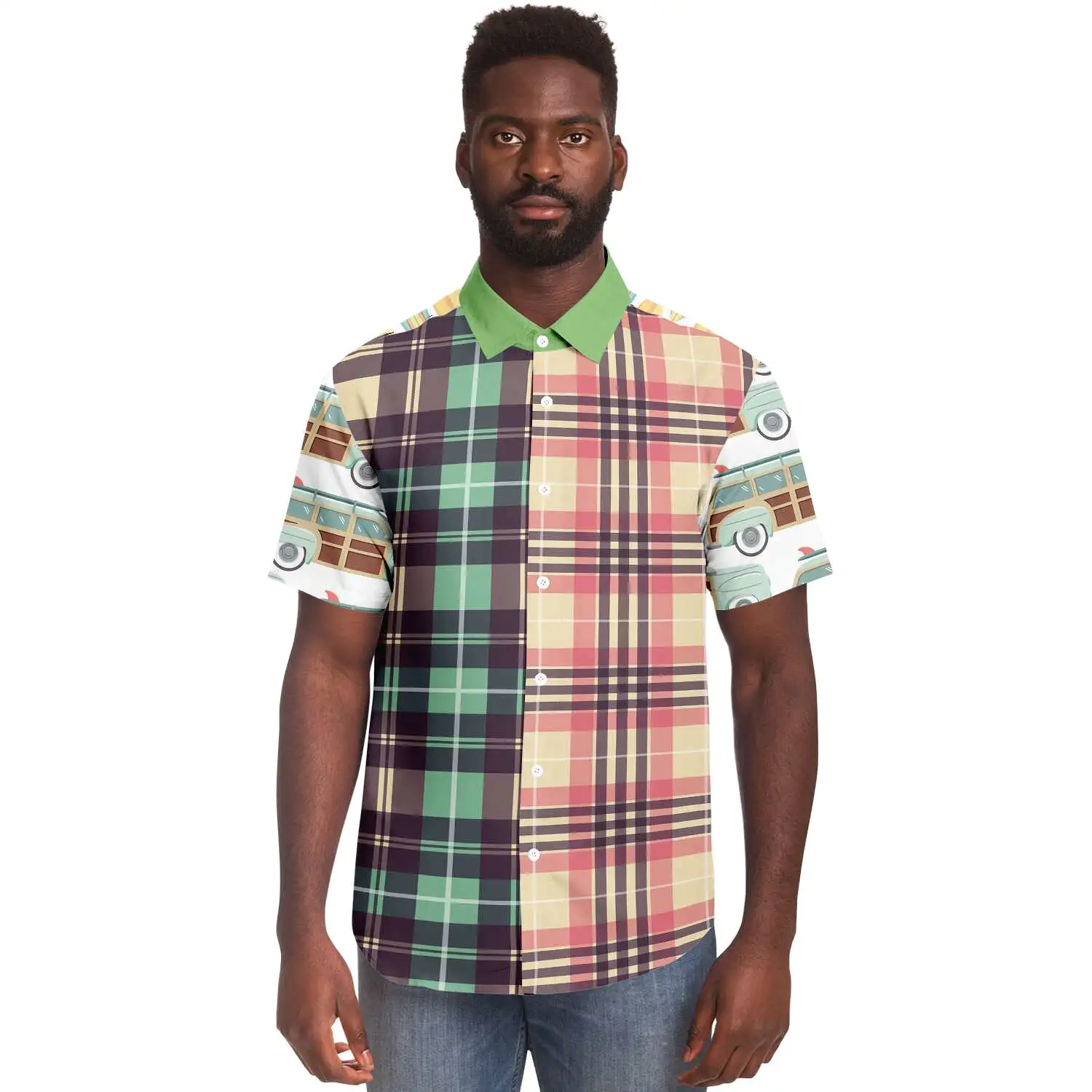 Summer Juxtapose Short Sleeve Button Down Shirt