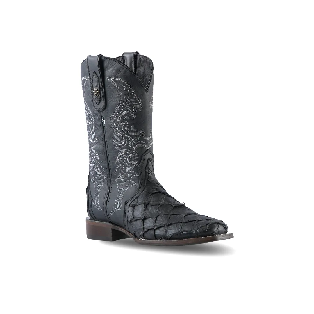 Texas Country Western Boot Piraruco Ext Matte Black E12 Square Toe