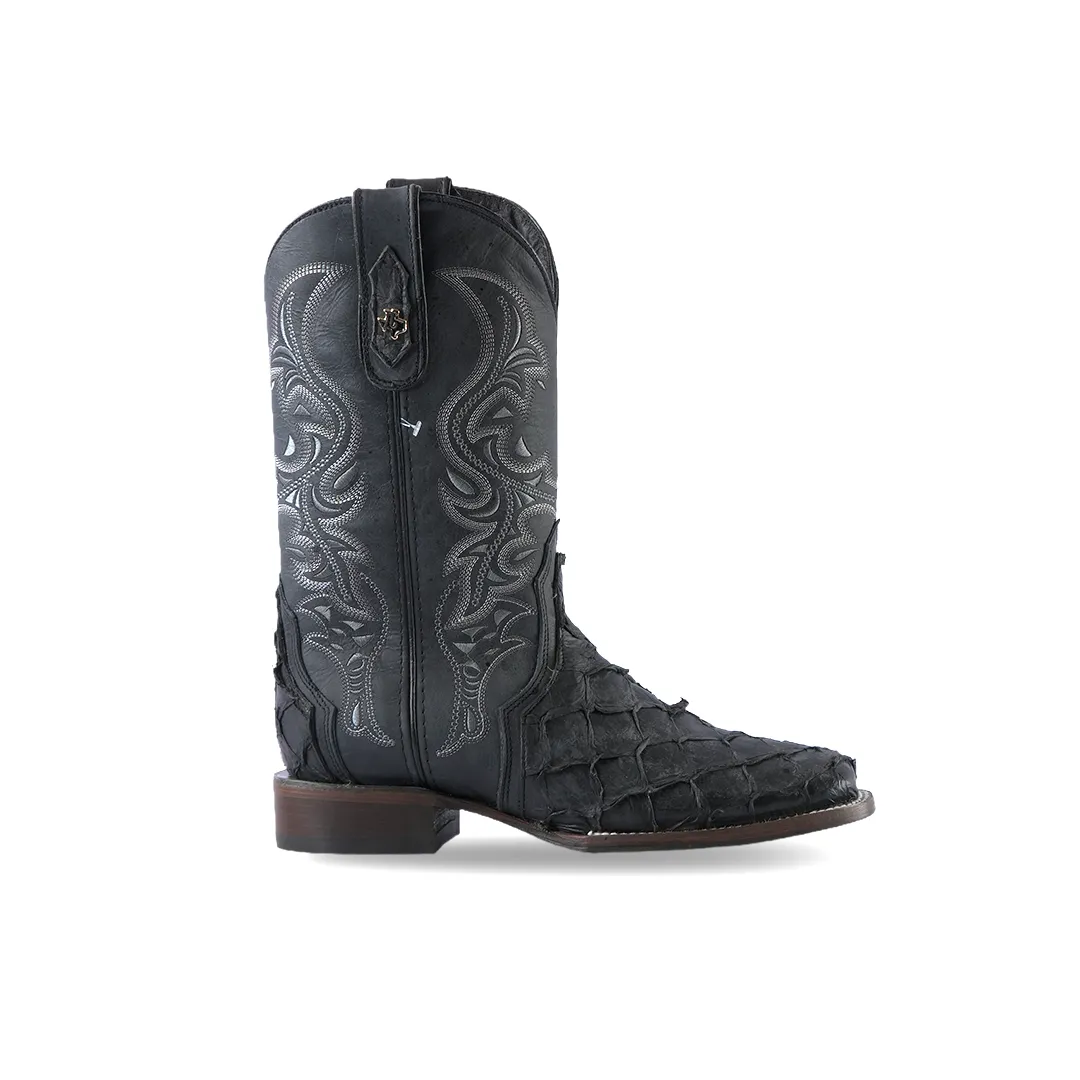 Texas Country Western Boot Piraruco Ext Matte Black E12 Square Toe