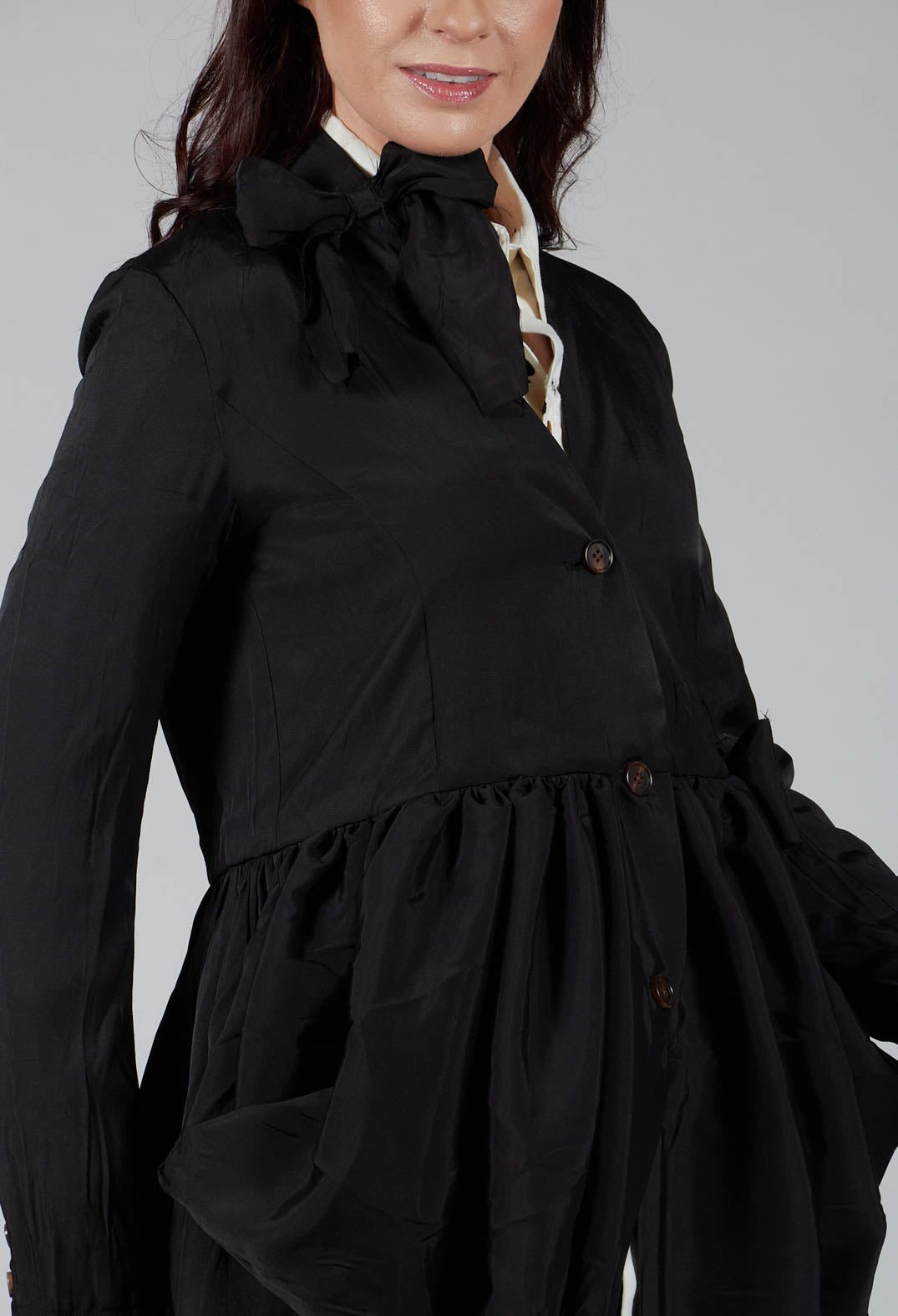 Treasury Drape Coat in Black