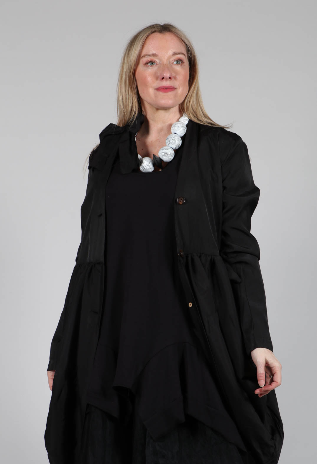 Treasury Drape Coat in Black