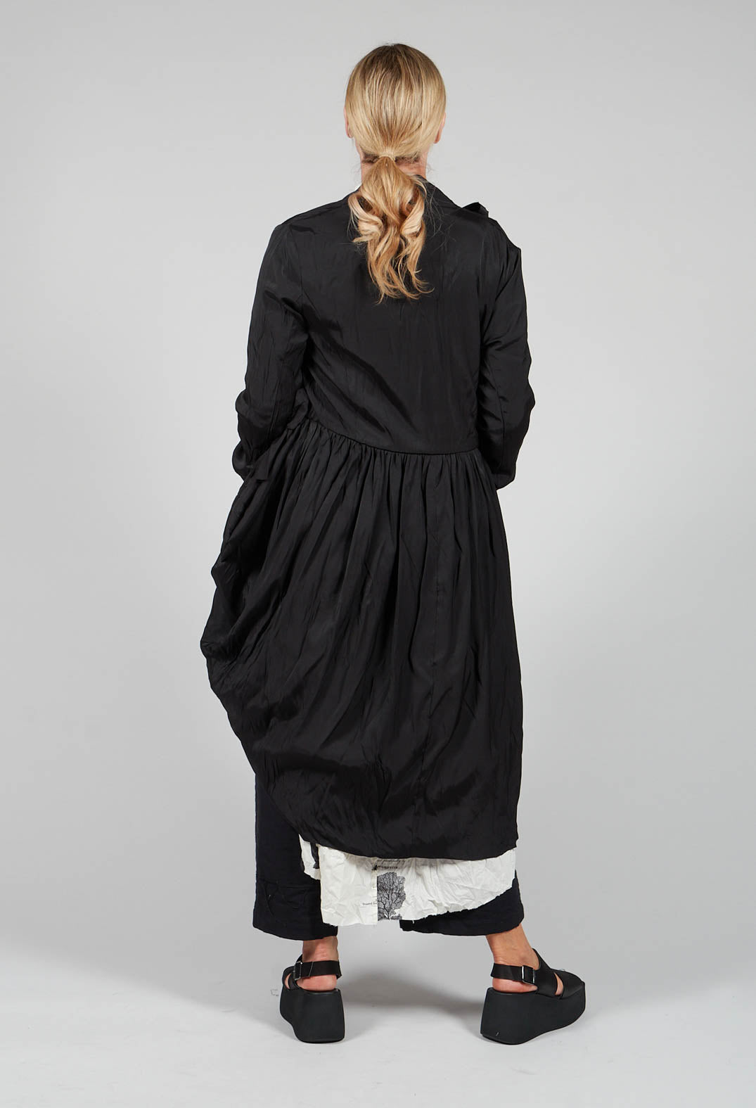 Treasury Drape Coat in Black