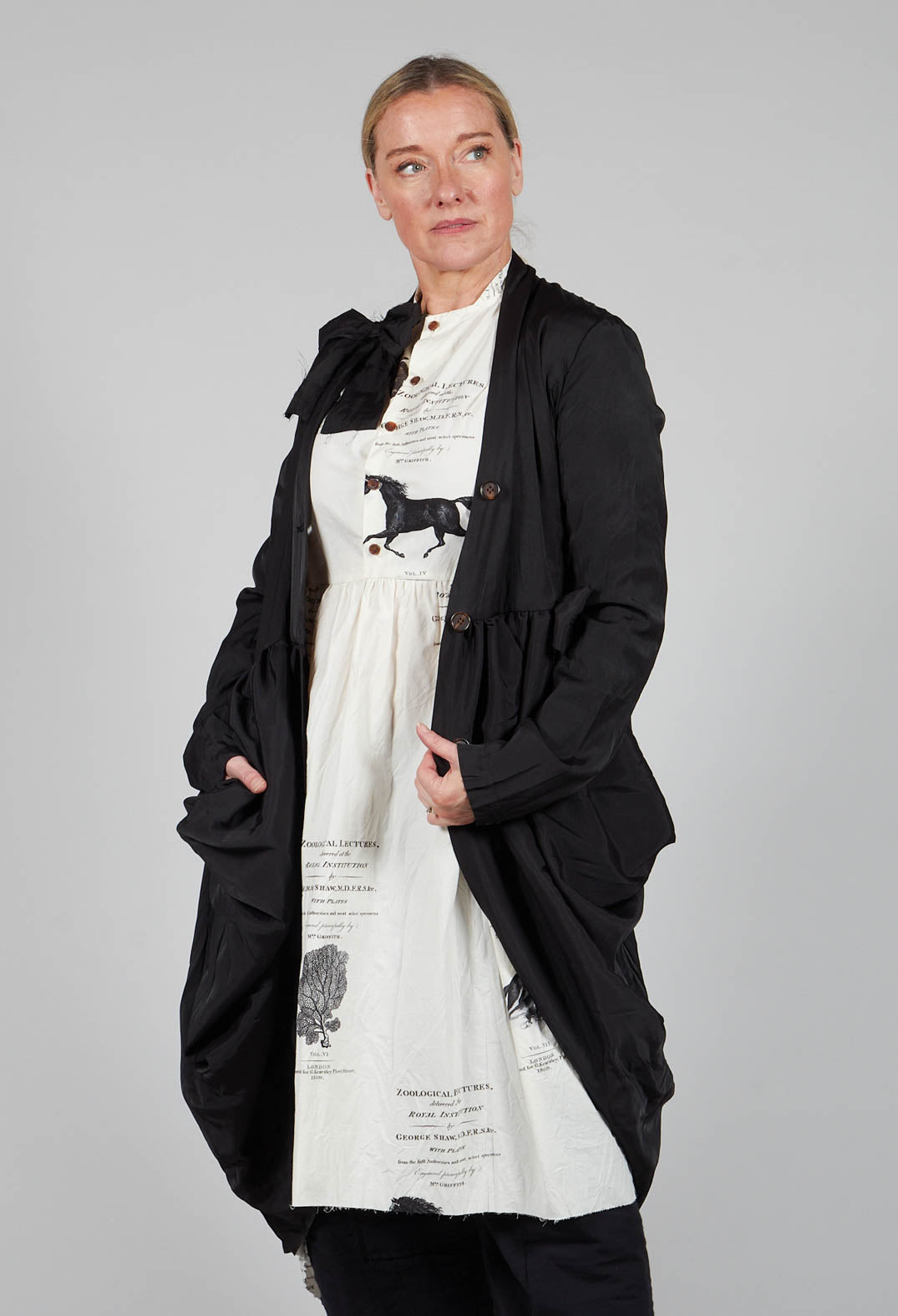 Treasury Drape Coat in Black