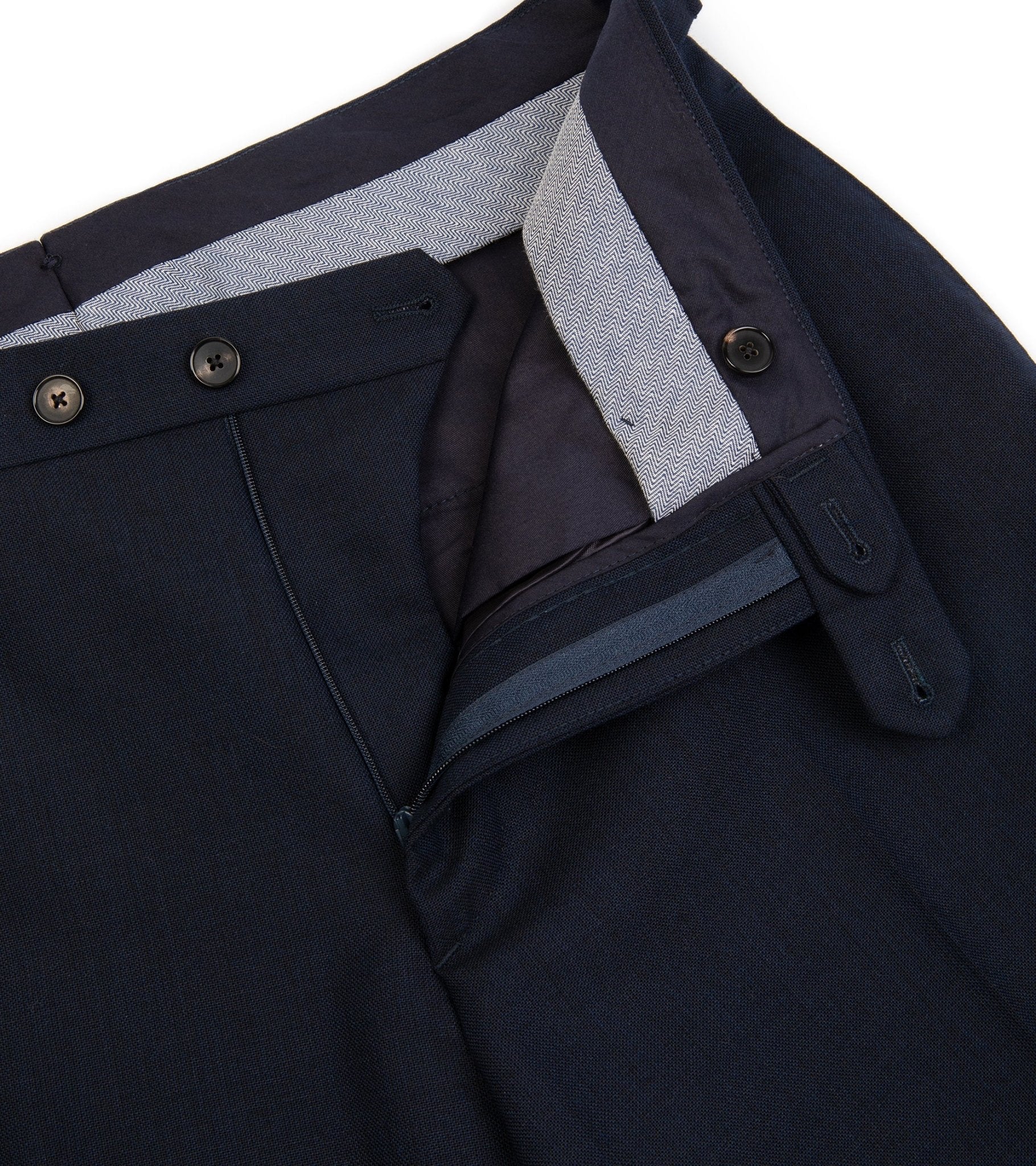 Trunk Wigmore Wool Fresco Suit Trousers: Navy