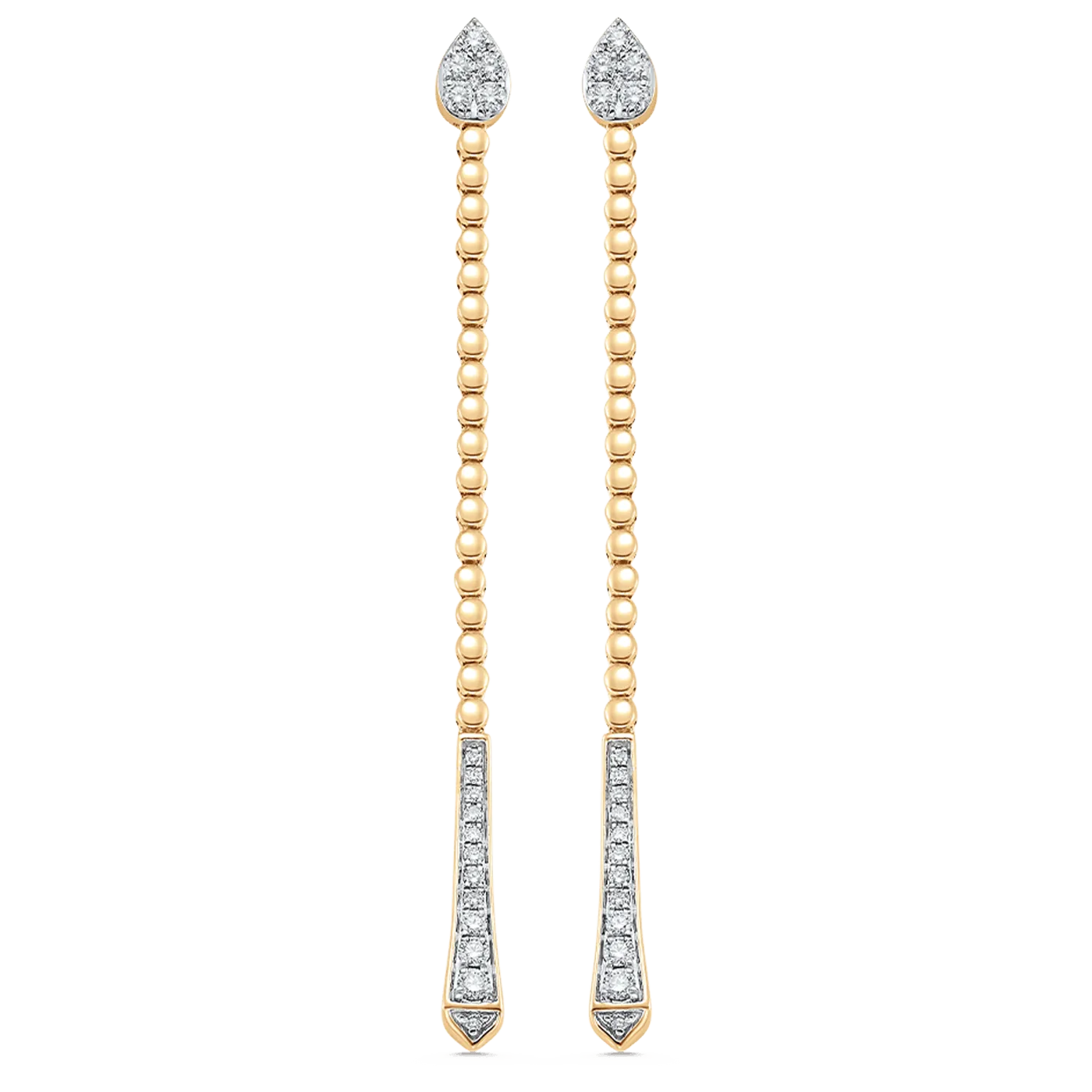 Unity Reverie Gold and Pear Diamond Drop Earrings