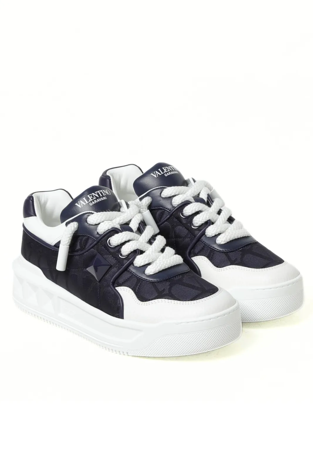 Valentino Garavani One Stud XL Sneakers Marine-Bianco