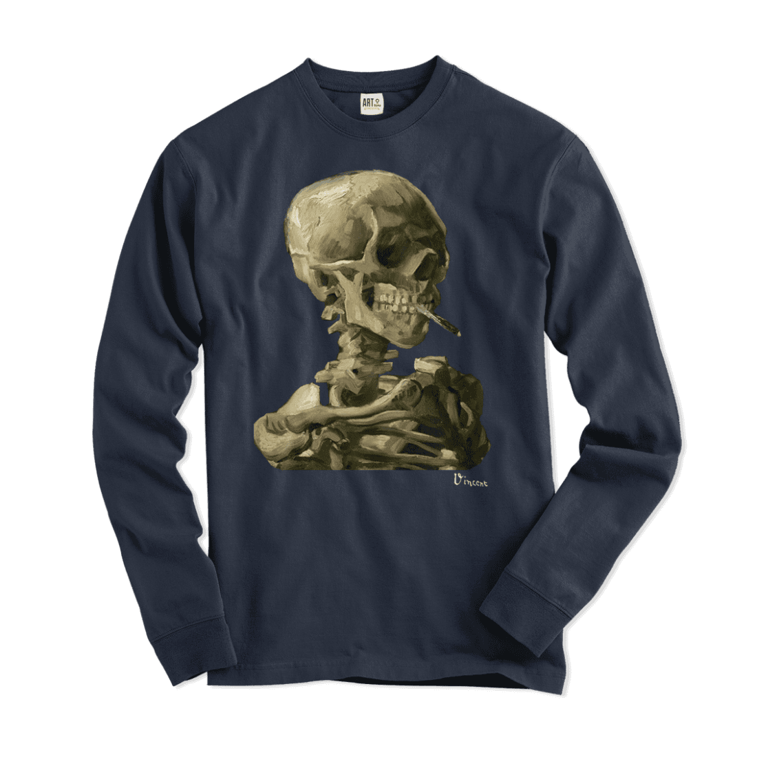 Van Gogh Skull of a Skeleton With Burning Cigarette 1886 Long Sleeve Shirt