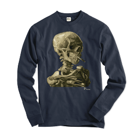 Van Gogh Skull of a Skeleton With Burning Cigarette 1886 Long Sleeve Shirt