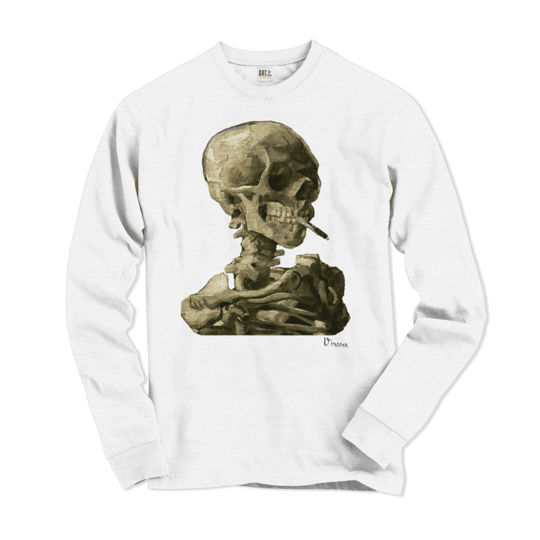 Van Gogh Skull of a Skeleton With Burning Cigarette 1886 Long Sleeve Shirt