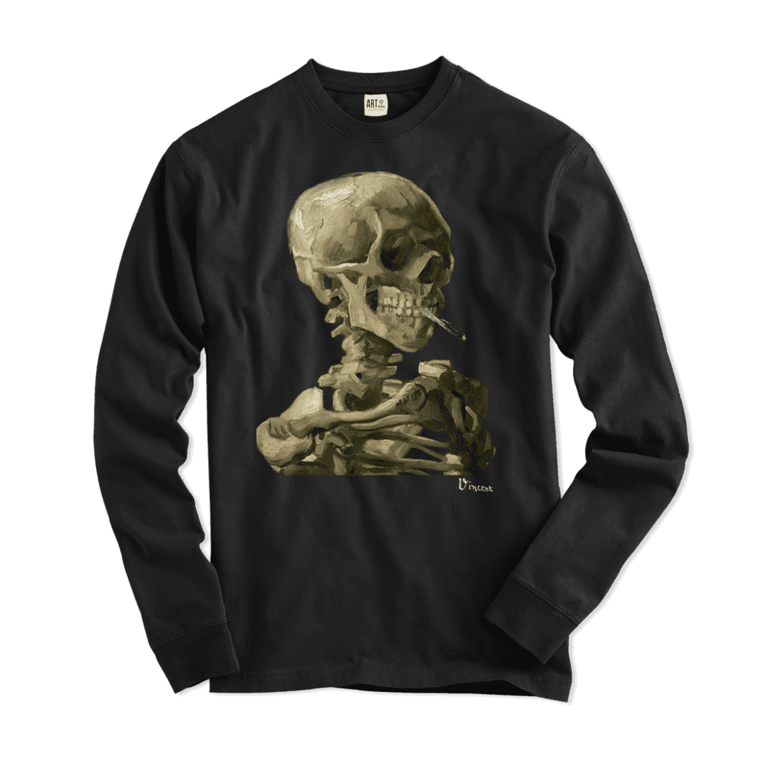 Van Gogh Skull of a Skeleton With Burning Cigarette 1886 Long Sleeve Shirt