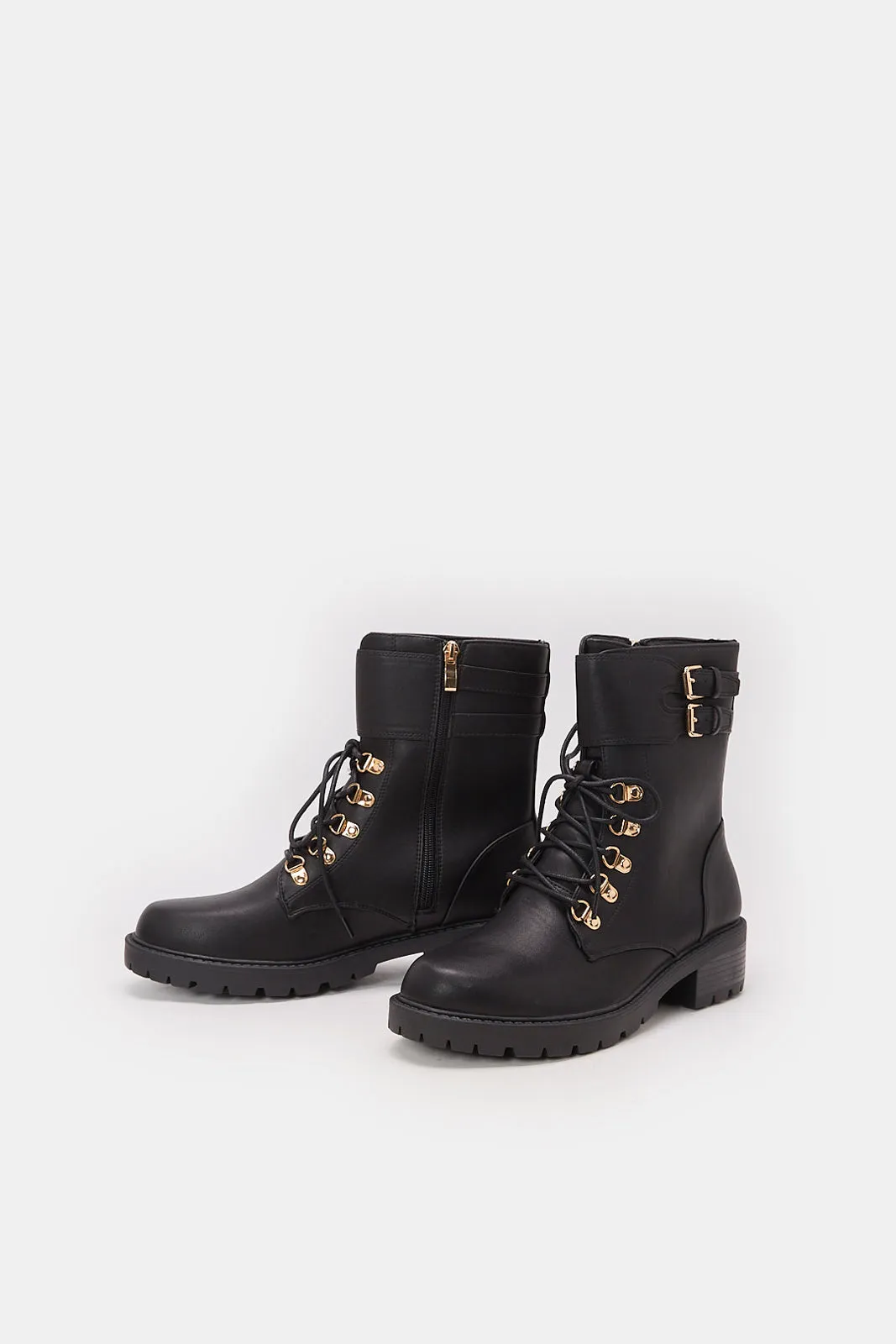 Women Black Biker Boot