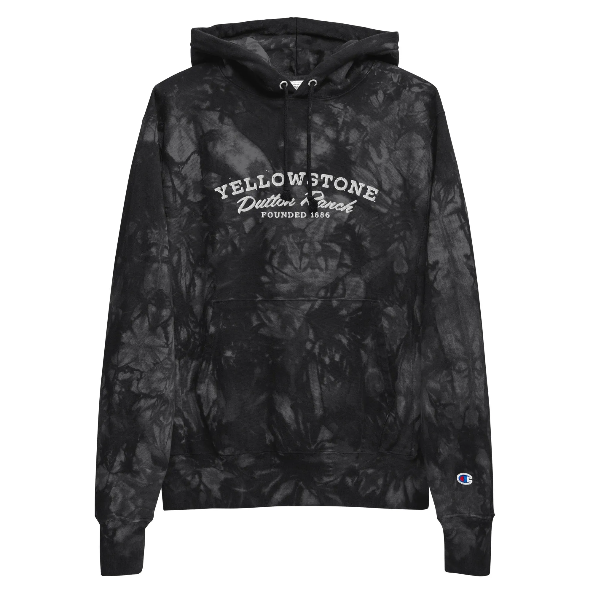 Yellowstone Dutton Ranch Logo Unisex Champion Tie Dye Hoodie