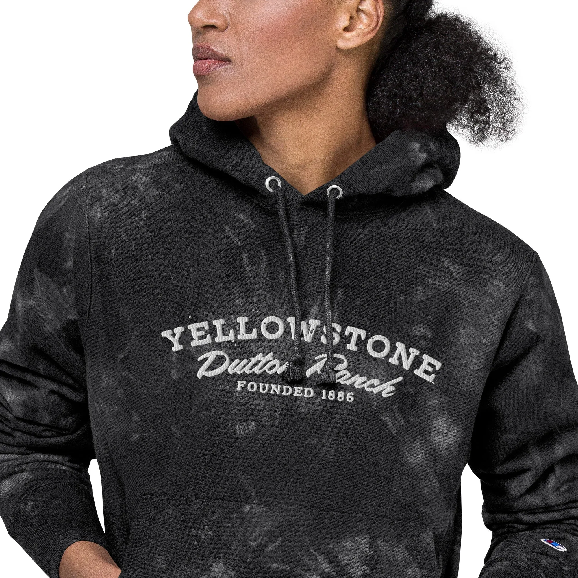 Yellowstone Dutton Ranch Logo Unisex Champion Tie Dye Hoodie