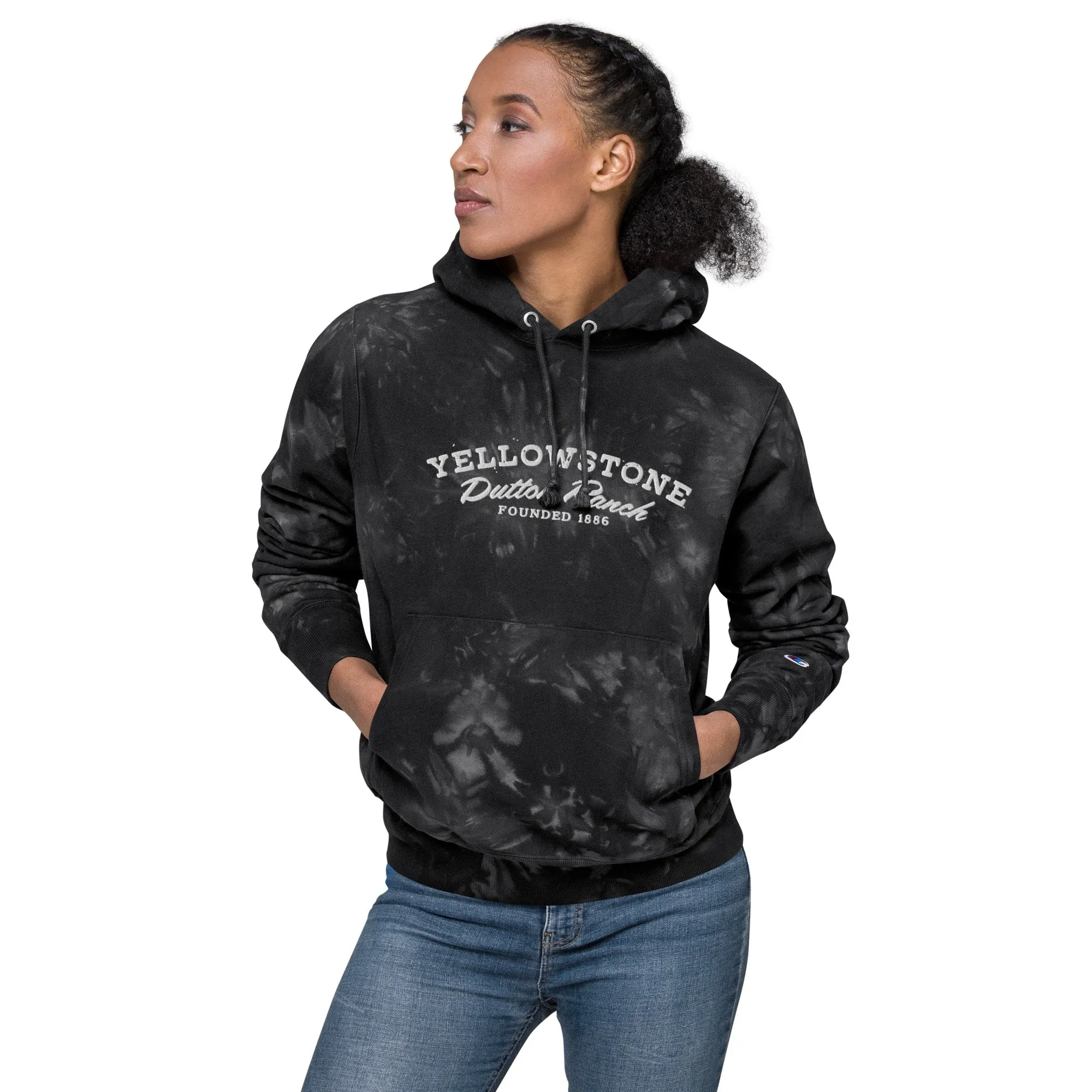 Yellowstone Dutton Ranch Logo Unisex Champion Tie Dye Hoodie