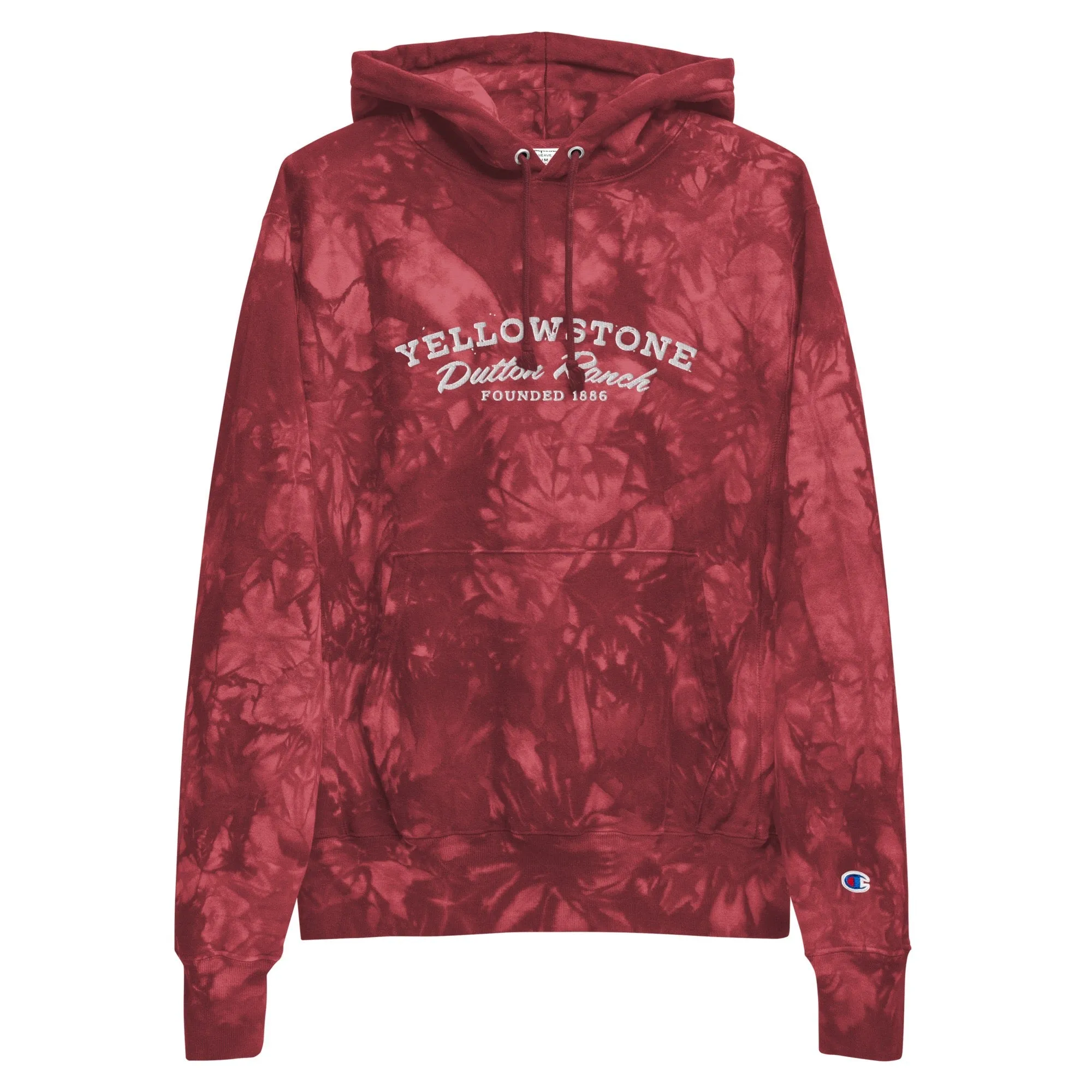 Yellowstone Dutton Ranch Logo Unisex Champion Tie Dye Hoodie