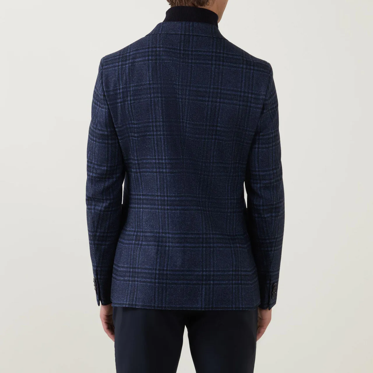 ZEGNA Prince-of-Wales Check Single-Breasted Blazer - Navy